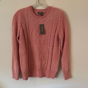 Style & Co. Women's Rose Cable-Knit chenille Crewneck Sweater